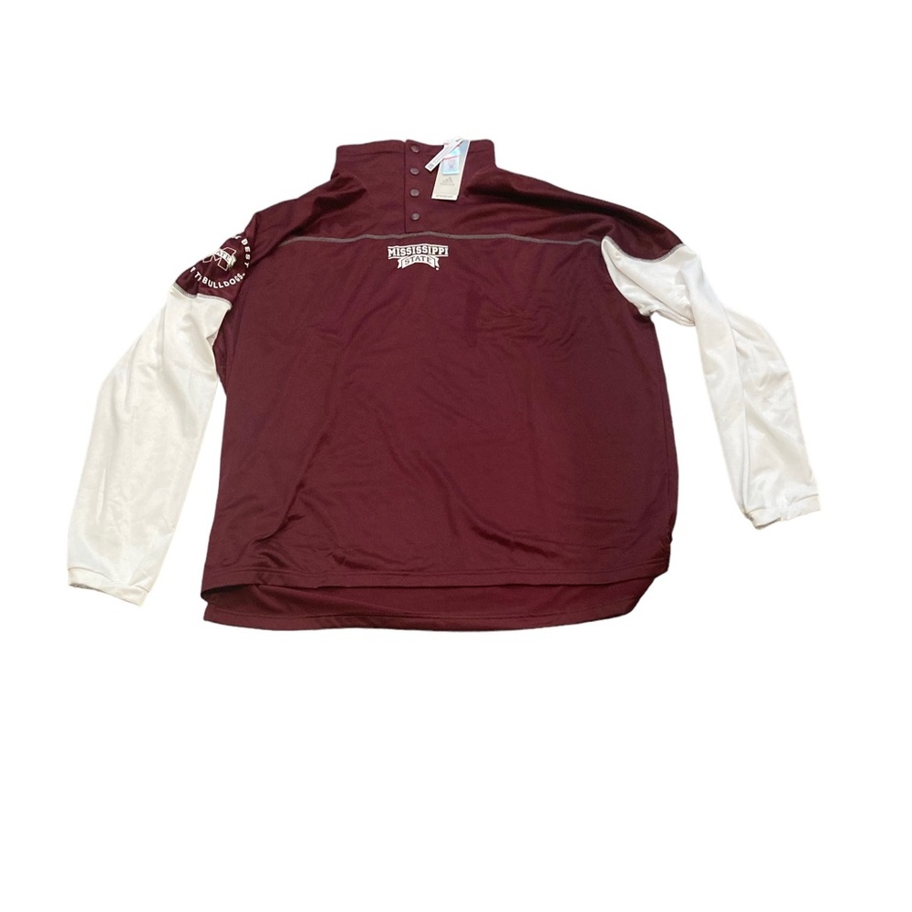 Mississippi State Bulldogs Adidas Men’s 1/4 Button Pullover Jacket XXL 2XL